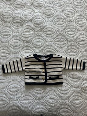 BABY GAP Striped Cardigan with Cat Buttons